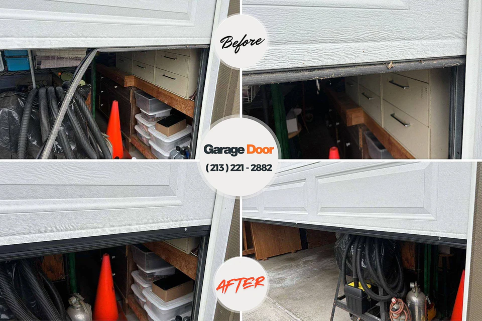 Before and after: garage door repair Copperton, UT